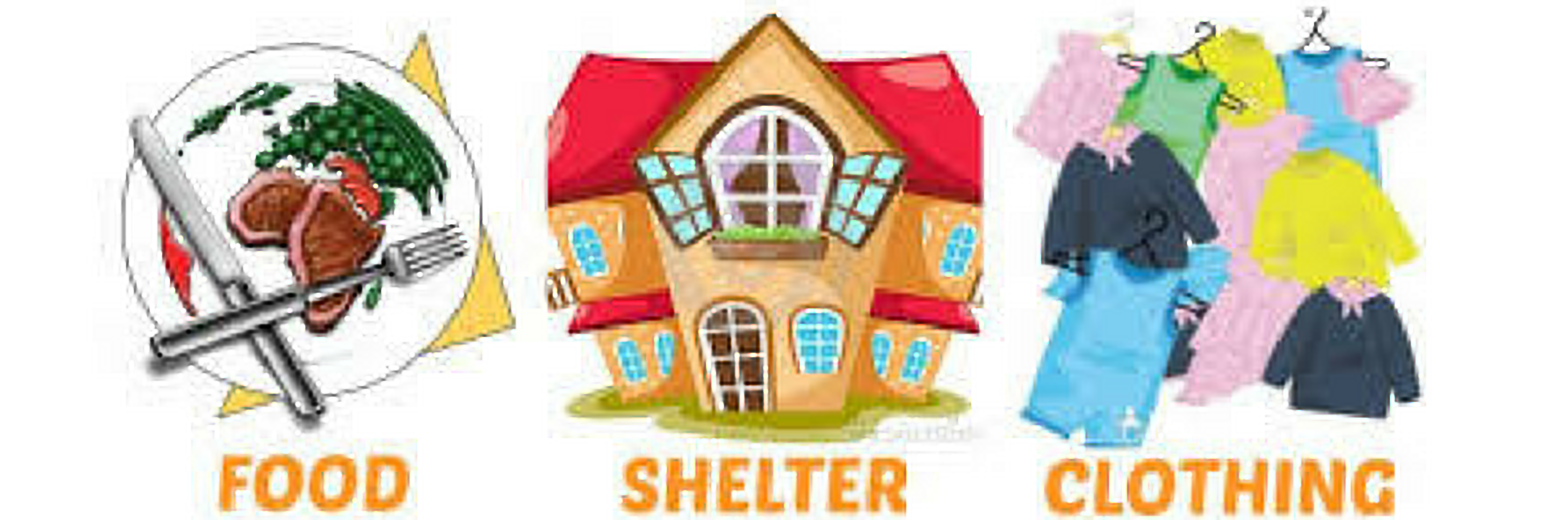 Food and Shelter. Food, Shelter, Protection. Food Shelter Love.